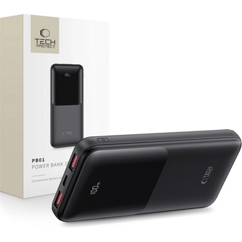 Tech-Protect Преносима батерия Power Bank 10000Mah 22.5w от Tech-Protect PB01- Black (5906302380480)