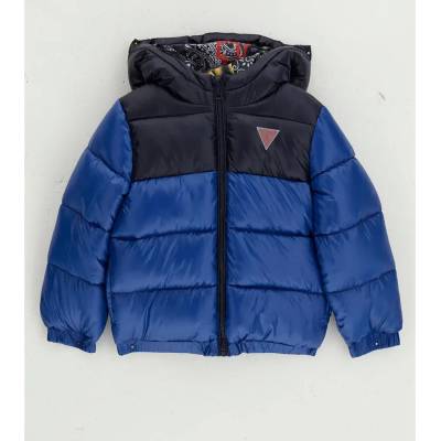 GUESS Зимно яке за мини момче в два нюанса на синьото и лого Guess
