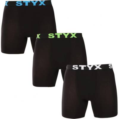 Styx Комплект от три - мъжки боксерки Styx long спортна гума черни Styx | Cheren | МЪЖЕ | L