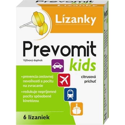 Prevomit Kids Lízanky pohoda pri cestovaní citrus 6 ks