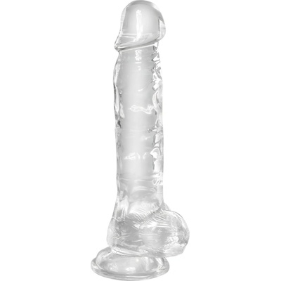 King Cock Clear 8 prísavkový s semenníkmi dildo 20 cm