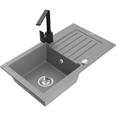 Mexen Pablo гранитна кухненска мивка с 1 корито с отцедник и кухненски (6510-71-670300-70)