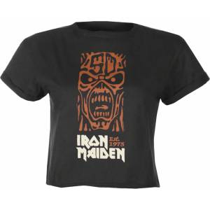 AMPLIFIED дамска тениска (crop top) IRON MAIDEN - 50TH - ORANGE TOTEM POLE - CC - AMPLIFIED - ZAV430P600