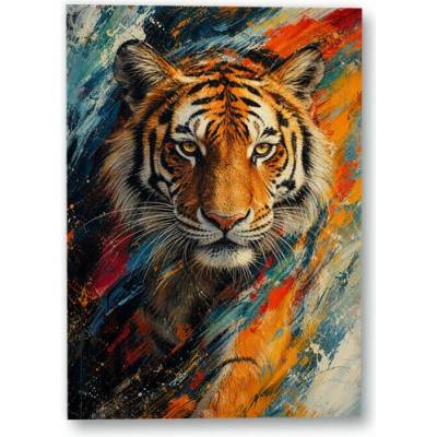 Plakát – Tygr v expresivních barevných tazích 84 × 120 cm Bez rámu Ne Bez rámu