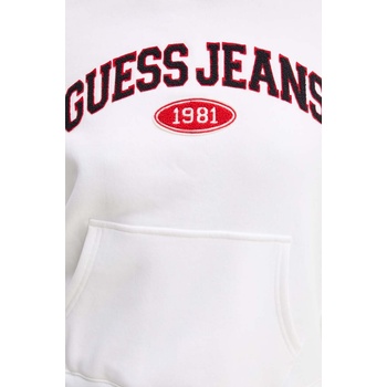 Guess Jeans Суичър Guess Jeans в бяло с качулка с апликация W4YQ09 KC811 (W4YQ09.KC811)