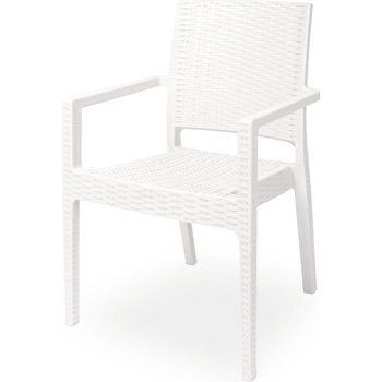 MXR záhradná plastová stolička Marko biela