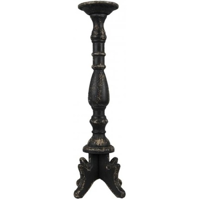 Cerný antik drevený svícen Irish – 21x60 cm