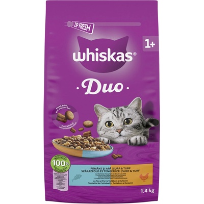 Whiskas Dry DUO tuniak a kura 1,4 kg