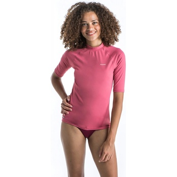 Olaian Dámske tričko 100 na surfovanie s UV ochranou a krátkym rukávom ružové