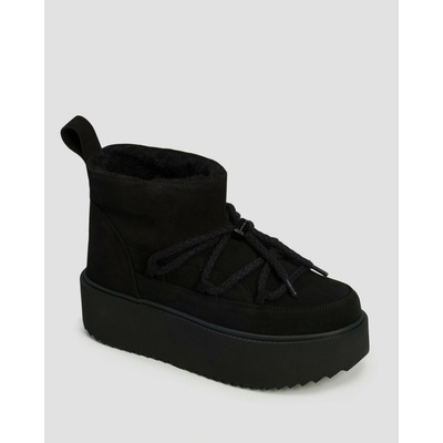 Inuikii Classic Low Platform semišové snehule čierne