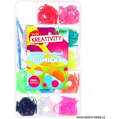 Udělej si svůj náramek gumičky 390ks barevné s příslušenstvím v plastové krabičce