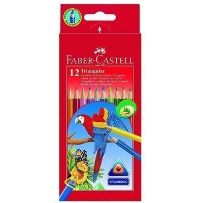Faber-Castell Faber-Castell: Комплект цветни моливи с триъгълна форма, 12 бр (116512)