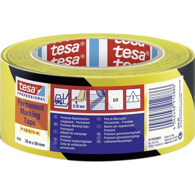 Tesa Professional Premium 04169-00063-93 podlahová značkovacia páska 33 m x 50 mm čiernožltá 1 ks