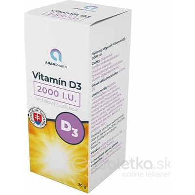 ADAMpharm Vitamín D3 2000 I.U. 60 kapsúl