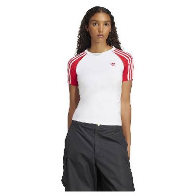 Тениска Adidas Originals Adicolor 3 Stripes Raglan Slim short sleeve T-shirt - White (White / Better Scarlet)