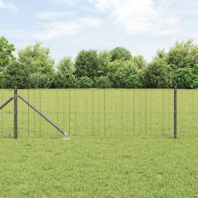 OMAXI Evropský plot se hroty 50 x 0,4 m Ocel potažená PVC Šedá 240514