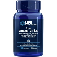 Life Extension Super Omega-3 Plus EPA/DHA with Sesame Lignans Olive Extract Krill & Astaxanthin 120 kapsúl