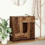vidaXL Бюфет с чекмеджета и вратички, старо дърво, 70, 5x34x74, 5 см (861848)