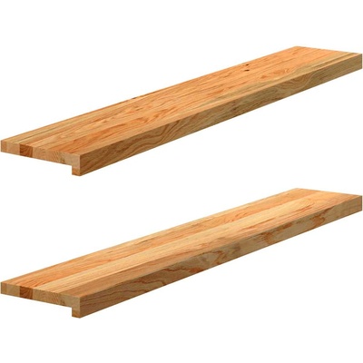 vidaXL Прозоречни первази, 2 бр, светлокафяви, 120x20x2 см, дъб масив (4009138)