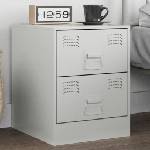 vidaXL Нощно шкафче, бяло, 34, 5x39х44 см, стомана (841629)