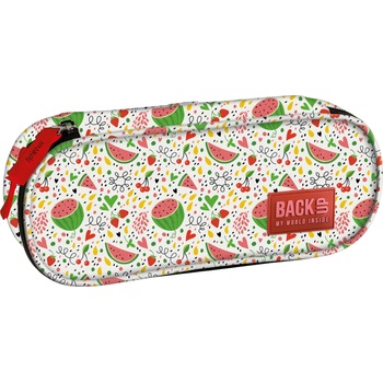 Image 1 of DERFORM Елипсовиден ученически несесер BackUP A60 - Watermelon, с разделител (PB2A60)