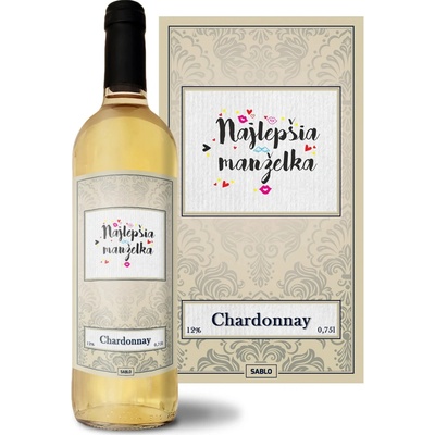 Sablio Najlepšia manželka Chardonnay biele suché víno 12 % 0,75 l (čistá fľaša)