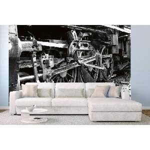 DIMEX ART Самозалепваща се флизелинова фототапета колела на влака 375 x 250 см