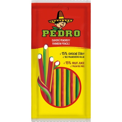Pedro pelendreky dúhové pásiky príchuť višňa 80 g