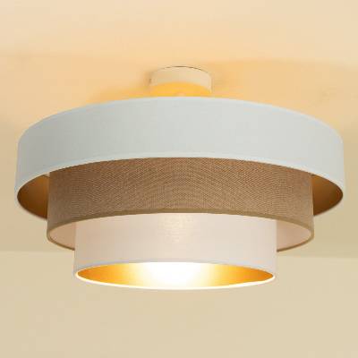 BELIS Плафониера WENTA 1xE27/60W/230V Ø 50 см бежова/юта (BE1109)