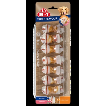 8in1 8in1 Triple Flavour XS - кокали блистер MIX - говеждо, пилешко и свинско месо за кучета