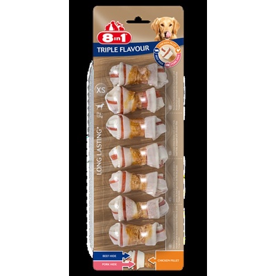 8in1 8in1 Triple Flavour XS - кокали блистер MIX - говеждо, пилешко и свинско месо за кучета