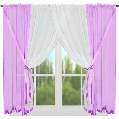 BytoTex Hotová voálová záclona L 44 fialová 400x150 cm