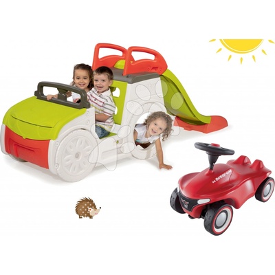 Smoby Set prolézačka Adventure Car a BIG odrážedlo New Bobby