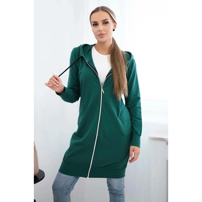 Fashionweek Dámska maxi bavlnená mikina so zipsom K8924 zelená