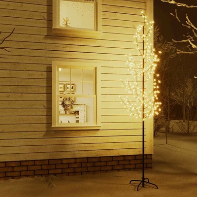 vidaXL Rozkvetlá třešeň s 368 teplými bílými LED 300 cm