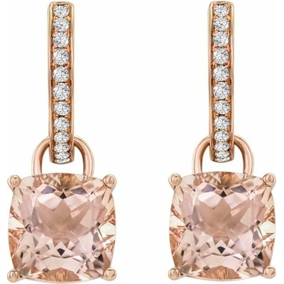 Eppi Zlaté náušnice 2v1 s morganity a diamanty Reza E33473