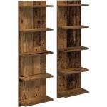 vidaXL Стенен рафт 2 бр. Старо дърво 30 x 15 x 100 см (8012409)