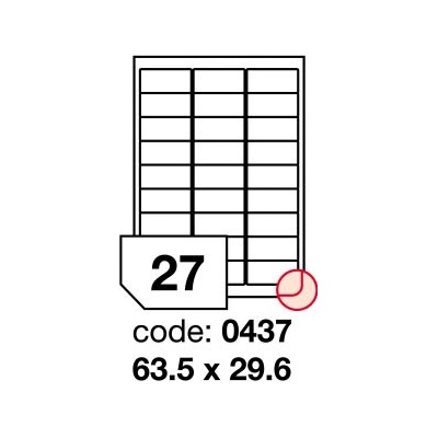 Rayfilm R0100.0437A samolepící 63,5x29,6mm bílé 100 listů