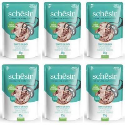 SCHESIR Tuňák s mořskou pražmou v želé pro kočky 6x85 g