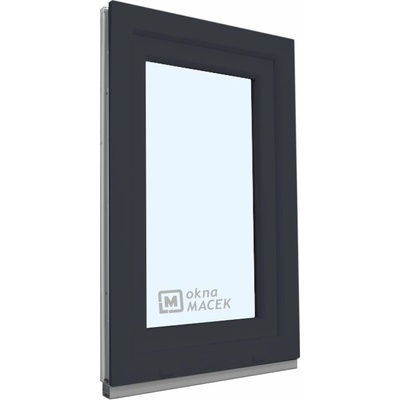 KNIPPING Plastové okno - 70 AD, 600x1500 mm, OS, antracit Otevírání: pravé (OSp), Sklo: čiré, Barva, imitace: antracit/antracit (oboustranně)
