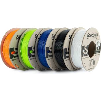 Spectrum 80748 3D филамент, Premium PET-G, 1, 75 мм, 5x250g, смес арктическо бяло, тъмночерно, оранжево лъвче, тъмносиньо, зелен лайм (80748)
