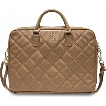 GUESS Чанта за лаптоп Guess Quilted 4G, еко кожа, кафява, 31x41x6 см (GUCB15ZPSQSSGW) (GUCB15ZPSQSSGW)