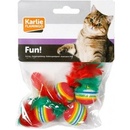 Karlie Catnip duhové míčky s peřím 3 cm
