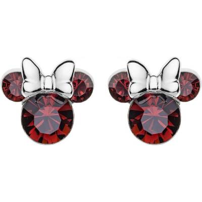 Disney Třpytivé stříbrné náušnice pecky Minnie Mouse ES00013SJANL.CS