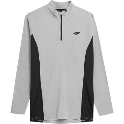 4F fleece mikina 1/2 zip sivá
