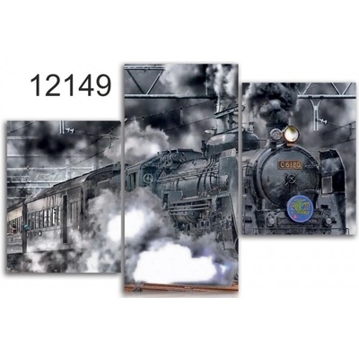 Divio Třídílný obraz na plátně vlak, vzor 12149 Velikost: 60x90 cm