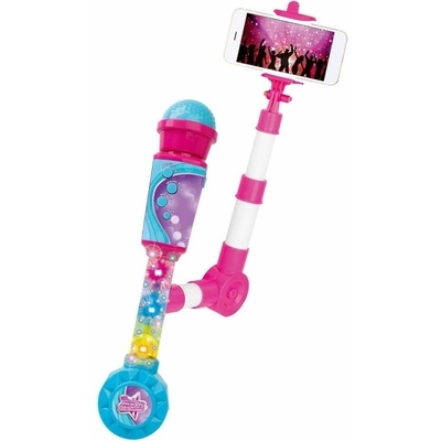Detský mikrofón MaDe Mikrofón na batérie so selfie tyčkou s možnosťou pripojenia externého audiozariadenia 28 cm