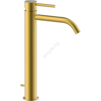 PAFFONI - Смесител за умивалник + изпразнител LIGHT четкано злато (PF0154)