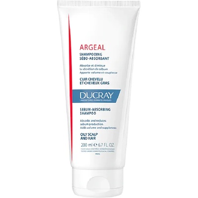 Ducray Шампоан за честа употреба и мазен скалп, Ducray Argeal Sebum-absorbing Treatment Shampoo, 200 ml