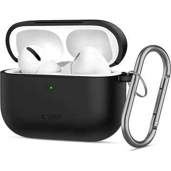 Tech-Protect Силиконов калъф за слушалки Apple AirPods Pro 3 от Tech-Protect Silicone Hook - Black (5906302333097)
